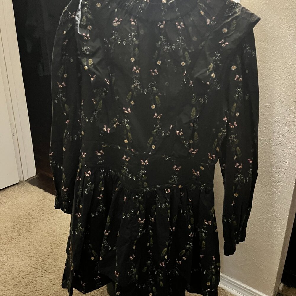 All Saint Floral Black Dress-Size 6 Cute Address